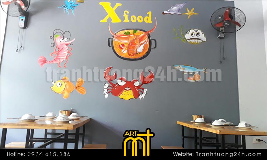 Vẽ tranh tường cho nhà hàng X-Food