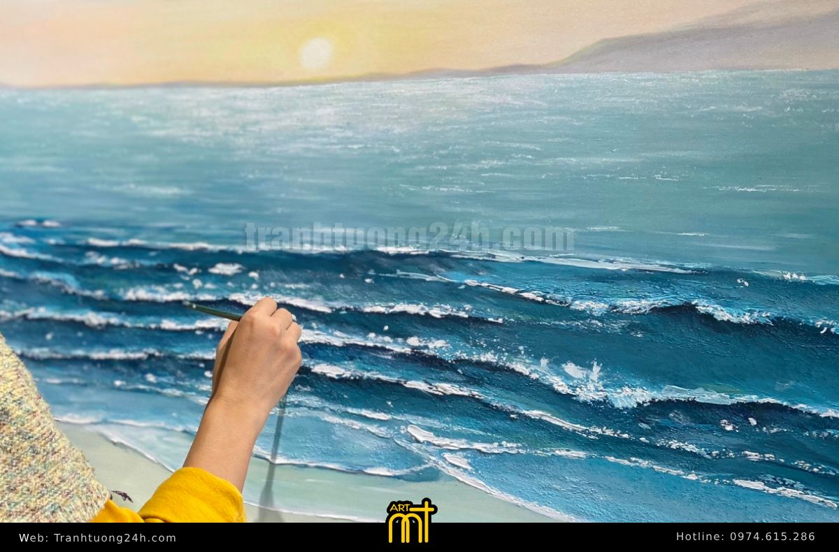 Vẽ tranh sơn dầu phong cảnh biển 