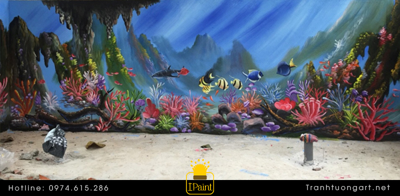Vẽ tranh tường đại dương đẹp cho bé yêu (tranhtuong24h.com)