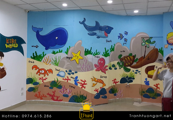 Nhận Vẽ tranh tường đại dương cho bé (tranhtuong24h.com)