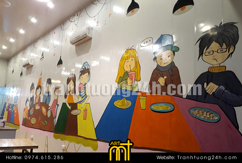 Vẽ tranh tường nhà hàng ăn nhanh hàn quốc K-Food