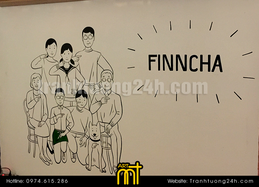 Vẽ tranh tường quán trà sữa Finncha
